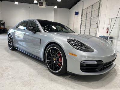 Silver Porsche with clear paint protection