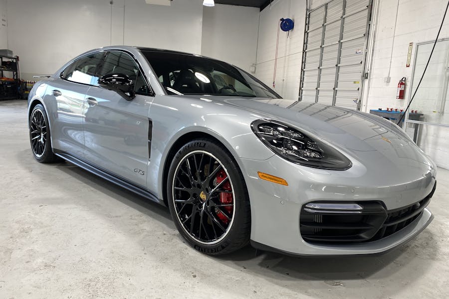 Silver Porche with Paint Protection