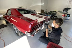 Deatailing a customer’s Ford Shelby Mustang