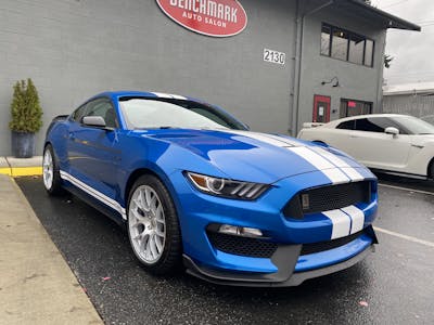 Blue Ford Shelby Mustang