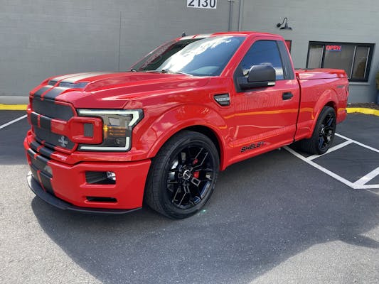 Red Ford Shelby F150 pickup