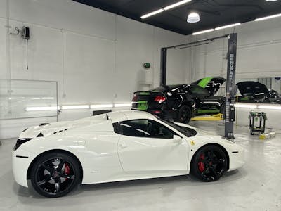 White Ferrari with Opti-Coat Pro Plus coating