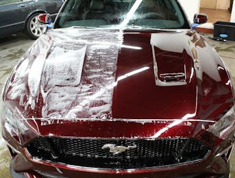 2018 mustang GT having Suntek Ultra hydrophobic Clear paint protection installed.
